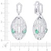 Серьги из белого золота с бриллиантами и изумрудами «Emerald Vision» JVG (арт.SR17)