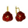 Серьги из золочёного серебра с эмалью (Арт.93021025)