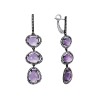 Серьги золото с аметистом и бриллиантами «Фиалковый Шарм» MY JEWELS (арт.U331AMC4WT_AM_BLK)