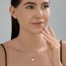 Колье из серебра с синтетическим жемчугом и фианитами (Арт.94071207)