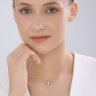 Колье из серебра с фианитом и эмалью (Арт.94071327)