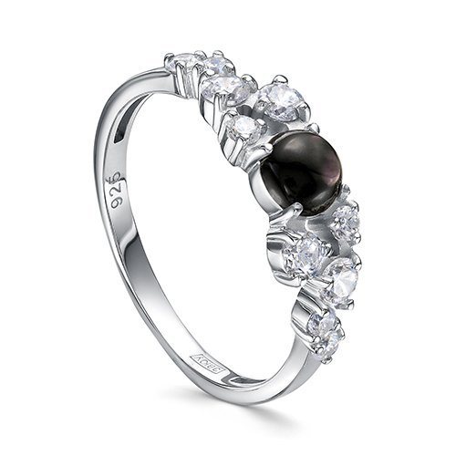 Кольцо серебряное с жемчугом «Тайна ночи» Kabarovsky (арт.11-757-86100)