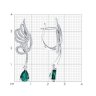 Серьги из белого золота с бриллиантами и изумрудами (Арт.3020601-3)