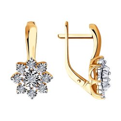Серьги из комбинированного золота с бриллиантами (Арт.51-220-00812-1)