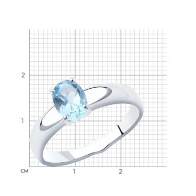 Кольцо из серебра с топазом «Небесная Линия» Соколов (арт.94-310-00626-1)