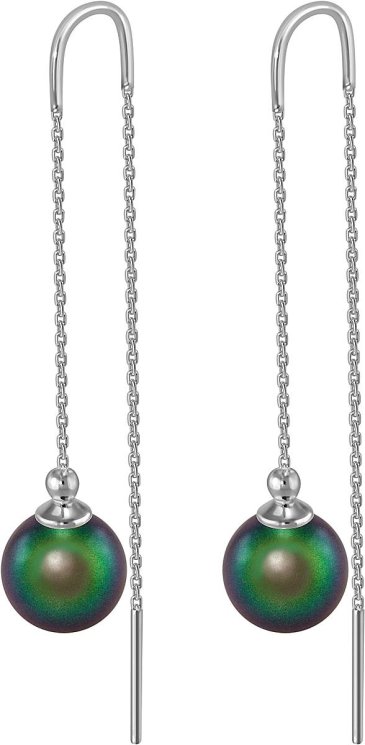 Серьги из серебра с жемчугом (Арт.aas-11-10-25-s)