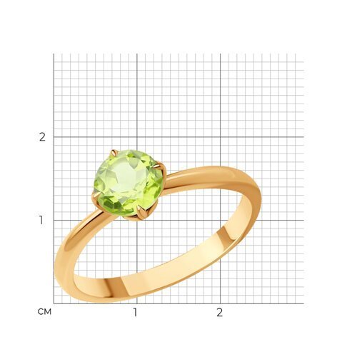 Кольцо золотое пробы 585 с хризолитом (Арт.51-310-01767-3)