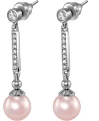 Серьги из серебра с жемчугом и кристаллом swarovski (Арт.aas-6-a-8-13-s)