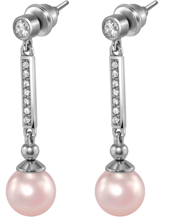 Серьги из серебра с жемчугом и кристаллом swarovski (Арт.aas-6-a-8-13-s)