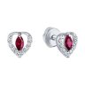 Серьги из белого золота с бриллиантами и рубинами (Арт.4020744-3)