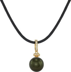 Кулон из серебра с жемчугом и кристаллом swarovski (Арт.abp-2-12-34-g)
