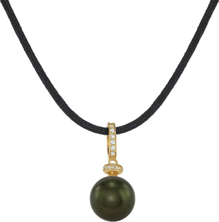 Кулон из серебра с жемчугом и кристаллом swarovski (Арт.abp-2-12-34-g)