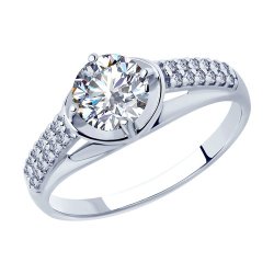 Кольцо из серебра с фианитами (Арт.94012877)