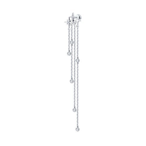 Серьга из серебра с фианитами (Арт.94170341)