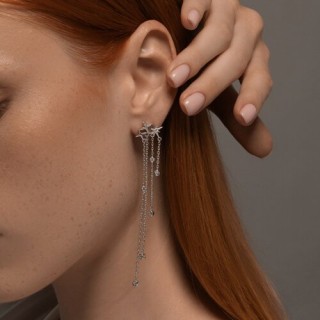 Серьги из серебра с фианитами «Каскадный блеск» Соколов (арт.9417)