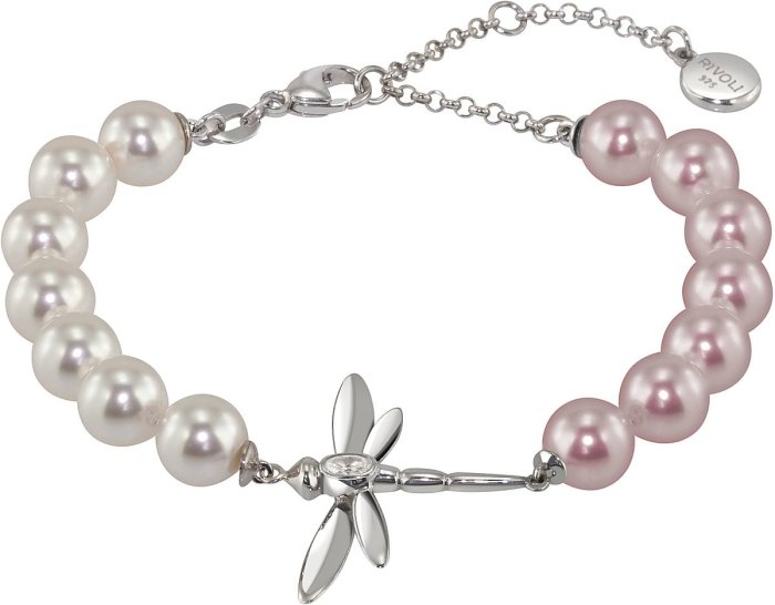 Браслет из серебра с жемчугом и куб. цирконием (Арт.b24-df28-s-13-1)