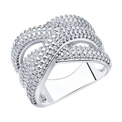 Кольцо из серебра с фианитами (Арт.94013638)