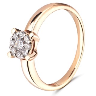 Кольцо с бриллиантами «Цветок утренней зари» золото Au 585 Русские самоцветы (арт.53592)