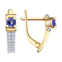 Серьги из золота с бриллиантами и танзанитами (Арт.6024102)