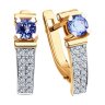 Серьги из золота с бриллиантами и танзанитами (Арт.6024102)