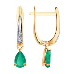 Серьги золотые пробы 585 с агатом (Арт.72-00521) Серьги золотые пробы 585 с агатом (Арт.72-00521)