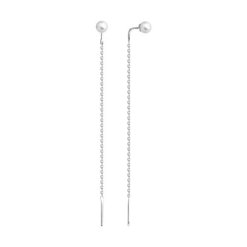 Серьги из серебра с жемчугом (Арт.94022720)