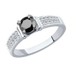 Кольцо из белого золота с бриллиантами (Арт.7010086-3)