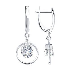 Серьги из серебра с фианитами (Арт.94023433)