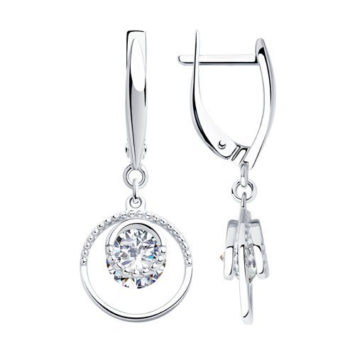 Серьги из серебра с фианитами (Арт.94023433)