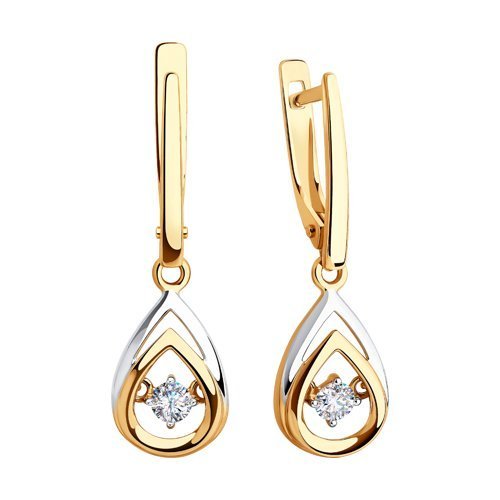 Серьги из золота с фианитом «Капля Света» Соколов (арт.028240)