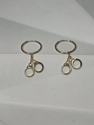 Серьги золото с фианитом и шпинелью «Связь» Estet (арт.01С2114501ЧР-1)