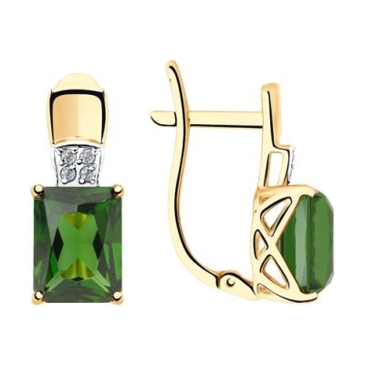 Серьги золотые пробы 585 с ситаллом (Арт.725837)