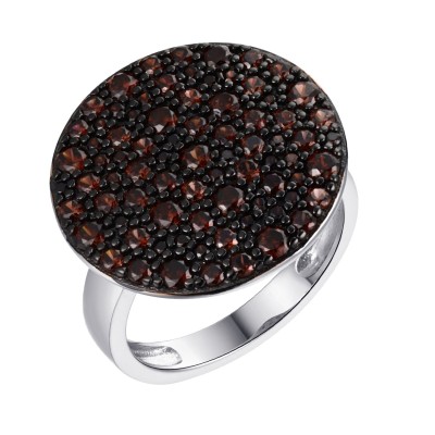 Кольцо с фианитами «Brown Galaxy» серебро 925 Fresh Jewelry (арт.CZ-R02524-X-WB-X-X-BR)