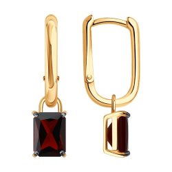 Серьги из золочёного серебра с гранатами (Арт.92023256) Серьги из золочёного серебра с гранатами (Арт.92023256)