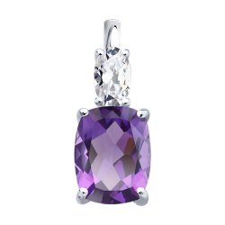 Подвеска из серебра с аметистом и фианитом (Арт.92030825)