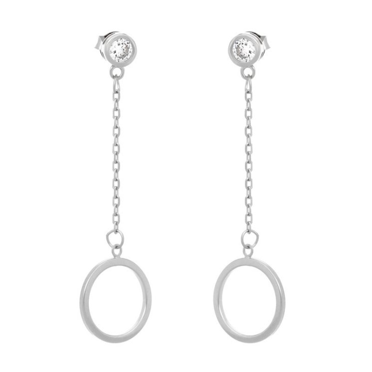 Серьги из серебра с фианитом (Арт.hl-e23e45-x-w-w-x-x)