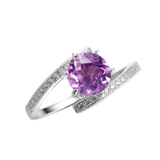 Кольцо с аметистом и фианитами «Весенний Луч» Fresh Jewelry (арт.MP-R00013-X-W-Pur-X-W)