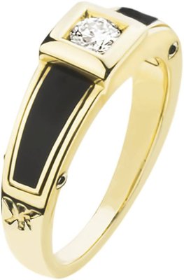 Кольцо из золота с бриллиантом и эмалью (Арт.5122dln)