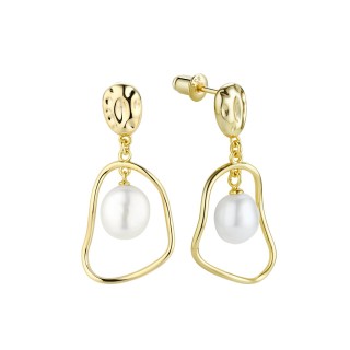Серьги серебряные с жемчугом «Baroque Shine» Fresh Jewelry (арт.PI-E427-12-X-L-PN-X-X)
