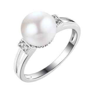 Кольцо с жемчугом и фианитами «Nautilus» Fresh Jewelry (арт.PI-R02486-X-W-PN-X-W)