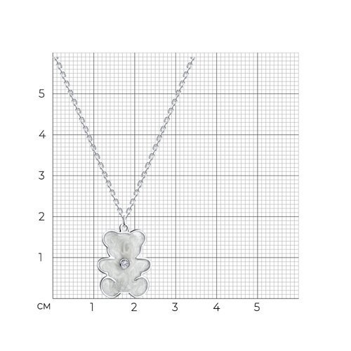 Колье из серебра с фианитом и эмалью (Арт.94070757)