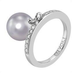 Кольцо из серебра с жемчугом и кристаллом swarovski (Арт.zar-14-10-17-s)