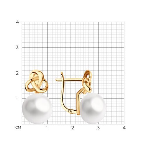 Серьги золотые пробы 585 с жемчугом (Арт.792279)