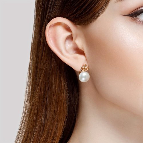 Серьги золотые пробы 585 с жемчугом (Арт.792279)