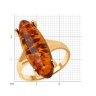 Кольцо из золочёного серебра с янтарём (Арт.83010030)