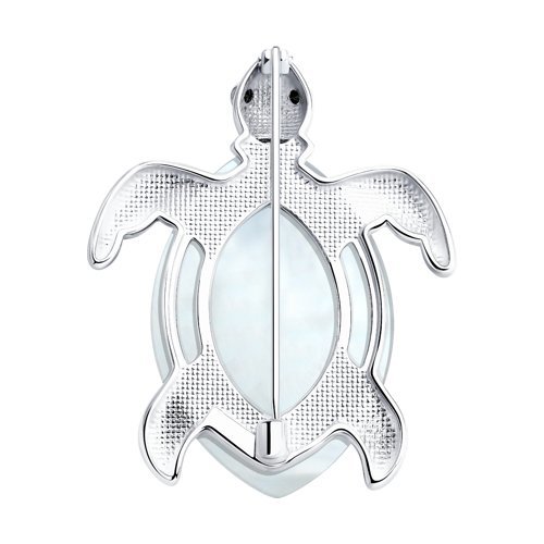 Брошь из серебра с перламутром и фианитами (Арт.83040027)