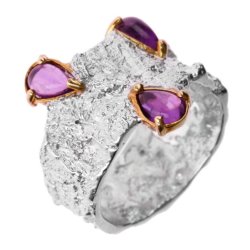 Серебряное кольцо BEAVERS с аметистом 1444a