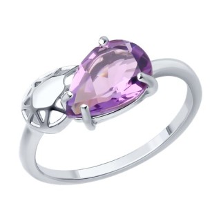 Кольцо из серебра с аметистом «Лиловый водопад» Соколов (арт.94-310-02688-2)