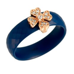 Кольцо из серебра с керамикой и куб. цирконием (Арт.tm-r00186-vl-g-x-x-w)
