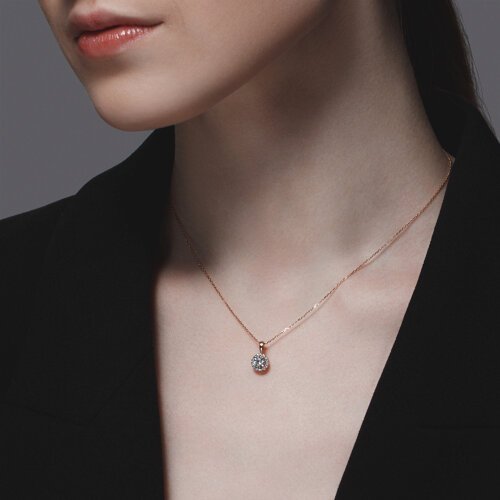 Колье из золота с бриллиантом «Сияние совершенства» Соколов (арт.9070012-36)